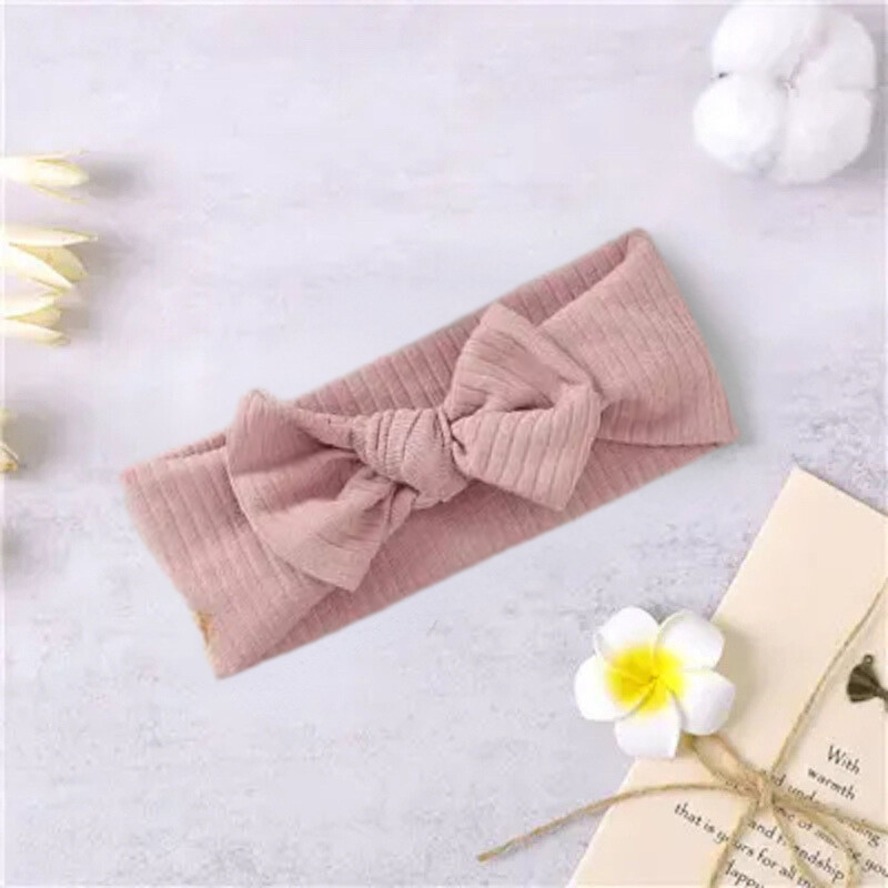 Knitted Organic Cotton baby Headbands 0-3 Months Set of 3 colors  